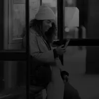 Woman looking at her phone