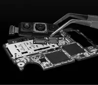 Holding a phone with tweezers