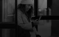 Woman looking at her phone